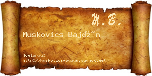Muskovics Baján névjegykártya